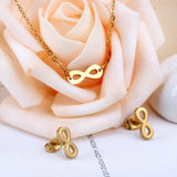 Stainless Steel Jewellery Sets Letter Necklace Earring African Dubai Indian Gold Color Jewelry Set For Women Girls