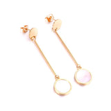 Korean Shell Long Drop Dangle Earring 2020 Gold Stainless Steel Earings For Women Fashion Jewelry pendientes brinco