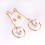 Fake Pearl Long Drop Earrings Round Dangle Earings Fashion Jewelry For Women Korean Style pendientes 2020 brincos