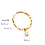 ASON Fashion Star Charm Ring 316L Stainless Steel Gold Color Rings Fashion Jewelry for Women Party Gift Accessories