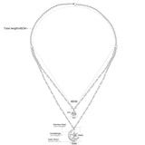 ASON – colliers avec pendentif lune et étoile, en acier inoxydable, couleur or, Double chaîne, bijoux de déclaration, vente en gros, cadeau de fête 