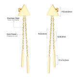 ASON Earrings 2022 Long Link Chain Drop Dangle Earrings Stainless Steel Gold Color Trendy Earrings Mujier Party Gift