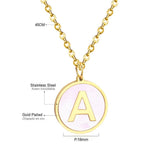 Collier avec pendentif rond en acier inoxydable, couleur or, avec lettres 26 AZ, pour femme, amie de fête, vente en gros