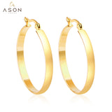 ASON Big Circle Round Piercing Hoops Earrings Size 10mm-40mm for Women Gold Color For Women  Accessories Brincon Students