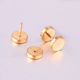 ASON Size 4/6/8mm Double Round Anti-allergy Piercing Screw Stud Earrings For Women Men Stainless Steel Gold Color Jewelry