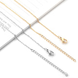 ASON 10Pcs/lot Stainless Steel 45cm+5cm Extension Chain Link Ladies Necklace Jewelry Accessories Gold Silver Color Long Necklace