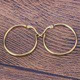 Boucles d'oreilles créoles en Acier inoxydable couleur or pour femmes et hommes, Bijoux d'oreille ronds grand/petit cercle, Bijoux en Acier inoxydable