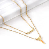 ASON Gold Color Unusual Carrot Pendant Necklace Double Chain Stainless Steel Necklaces for Women Fashion Jewelry Gift