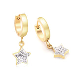 Conjuntos de pendientes colgantes de estrella de arcilla CZ 2022, conjunto de pendientes colgantes coreanos de oro y acero inoxidable para mujer, joyería de moda 