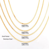 Lot Steel Gold Color Stainless Steel Inoxidable 1.7mm Cuba Link Flat Chains Necklaces For Jewelry Making Support