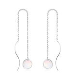 ASON Korean Style Statement Drop Earrings Round Shell Dangle Earring Stainless Steel Jewelry for Women Femme Party Gift