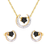 ASON Bohemian Jewelry Sets Accessory Stainless Steel Gold Color Moon Star Pendant Necklace Piercing Stud Earrings For Women