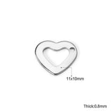 ASON 100 Pcs/Lots breloque coeur creux avec trous pendentif en acier inoxydable 316L pour collier Bracelet fournitures de fabrication de bijoux