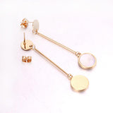 Korean Shell Long Drop Dangle Earring 2020 Gold Stainless Steel Earings For Women Fashion Jewelry pendientes brinco