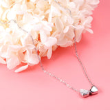 Two Heart Shape Pendant Necklaces Shiny Cubic Zirconia Charms For Lover Friends Romantic Anniversary Birthday Gifts