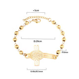 ASON joyería religiosa de acero inoxidable, pulseras con cuentas de Color dorado, brazalete para mujeres y hombres, joyería de moda, cadenas, pulseras, Rosario 