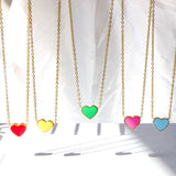 2022 Pink Heart Babygirl Choker Green Necklace Stainless Steel Chain Pendants Necklaces For Women Summer Jewelry