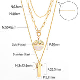 New Design Triple Pendant Necklace For Fashion Decor Geometric Cute Round Charms Cuban Jewelry Layer Pendants