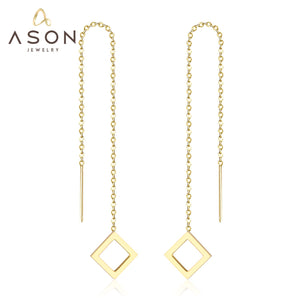 ASON – boucles d'oreilles longues à pampilles pour femmes, ensemble de boucles d'oreilles en acier inoxydable, bijoux à la mode, style coréen, 2022 