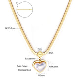 ASON Fashion Imitation Heart Shape Pearl Pendant Necklace Stainless Steel Choker for Women Wedding Jewelry Gift