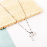 ASON Classic Cross Round Accessories Charm Beads Chain Pendant Necklace Gold Color Stainless Steel For Women Men Chokers