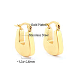 Chunky Stainless Steel Square Huggie Earrings For Women Geometric Gold Color Hoop Earrings Waterproof Bijoux Femme New