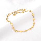 ASON Gold Color Square Charm Geometric Anklet Stainless Steel Foot Chain Beach Jewelry for Women Party Gift Fashion Jewelry