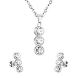 ASON 316L acier inoxydable Zircon or ensembles de bijoux de mariage de mariée pour les femmes 2019 collier pendentif boucles d'oreilles goutte ensemble africain