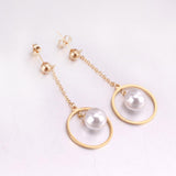 Fake Pearl Long Drop Earrings Round Dangle Earings Fashion Jewelry For Women Korean Style pendientes 2020 brincos