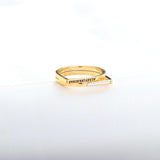 ASON Slender Casual Carved Layer Letter Ring Stainless Steel Gold Color For Women Fashion Jewelry Accessory Daily Patry