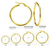 Gold Color Stainless Steel Hoop Earrings For Women Men Big/Small Circle Round Ear Jewelry Bijoux Acier Inoxidable