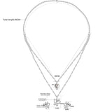 ASON – ensemble Double papillon, collier, pendentif, petites boucles d'oreilles, ensemble de bijoux de mariage pour femmes, ensembles en acier inoxydable 316L