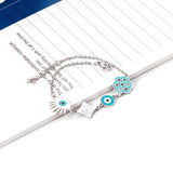 ASON – Bracelet œil bleu en acier inoxydable 316L pour femmes, avec breloque géométrique, bijoux à la mode, accessoires cadeaux de fête Punk