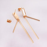 Long Drop Earring For Women Square Gold Color Stainless Steel Christmas Dnagle Earrings Fashion Jewelry pendientes