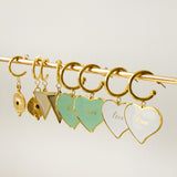 New Design 2022 Exquisite Heart Shape Dangle Earrings Hoop Drop Earrings Green Acrylic Vintage pendientes For Women