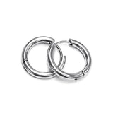 ASON /Lot Simple Style Stainless Steel Ear Studs Round Hoop Earring No Fade For Women Jewerly Accessories DiY Daily Wear