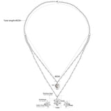 ASON Snowflake Cubic Zirconia Pendants Multilayer Necklace Earrings Jewelry Sets Gold Color Stainless Steel Women Christmas