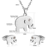 Dubai Wedding African Jewelry Sets Gold CZ Elephant Pendant Necklaces Earrings For Men/Women Fashion Jewelry sets