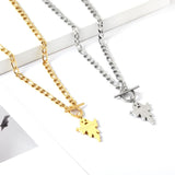 Stainless Steel Necklaces Couple Ghost Pendant Figaro Chain Halloween Punk Jewelry Gifts for Women Men 2022 New