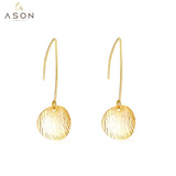 ASON Pendientes colgantes de concha de imitación de acero inoxidable de Color dorado, Pendientes colgantes de moda para mujer, joyería de regalo de fiesta 