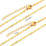 2mm/3.5mm 40+5cm Waterproof Chain Necklaces Stainless Steel Gold Plated Grunge Cross Pattern Goth Steel Man Choker