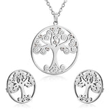 ASON 316L Stainless Steel Bridal Inner Tree Pendant Wedding Jewelry Set for Women 2019 Necklace Pendant Small Stud Earring