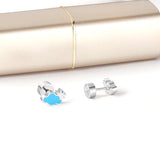 ASON mignon enfants oreille Stud couleur argent acier inoxydable bleu nuage petit dessin animé boucles d'oreilles pour fille femmes cadeaux bijoux 