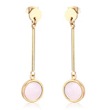 Korean Shell Long Drop Dangle Earring 2020 Gold Stainless Steel Earings For Women Fashion Jewelry pendientes brinco