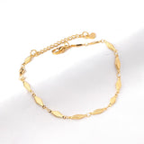 ASON Geometric Anklet Charm Foot Chain with 22+5cm Extender Gold Color Stainless Steel Fashion Jewelry Gift Accessories