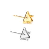 ASON 100 unids/lote Base de pendiente fabricación de pendientes triangulares ajuste de acero inoxidable 316L cristal DIY accesorios para hacer joyas regalo