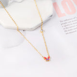 Collier avec pendentif en acier inoxydable pour femmes, mélange de couleurs, papillon, Football, chaîne gratuite avec cristal, bijoux 