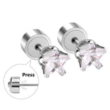 ASON taille 3mm à 5mm couleur argent étoile boucles d'oreilles en acier inoxydable à la mode enfant/fille boucles d'oreilles Bijoux fête en gros 