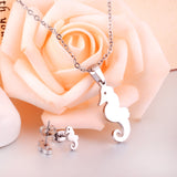 Hippocampus Animal Office Korean Necklaces Earrings Jewelry Sets For Woman Indian Jewellry Set collares para mujer