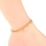 ASON Trendy Anchor Accessories Multi-layer Link Chains Anklets Gold Color Stainless Steel For Women Girl Foot Jewelry Party